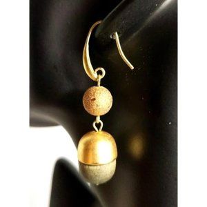 2 left WHITE HOUSE BLACK MARKET Women's Acorn wood ball gold tone…